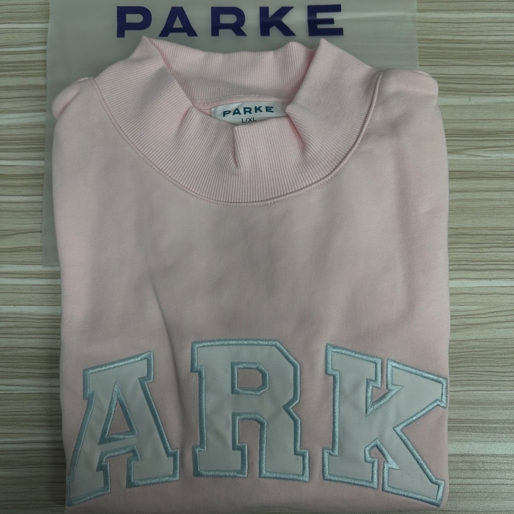 Parke Light Pink Crewneck Sweatshirt with Arch Logo - Picture 5 of 5